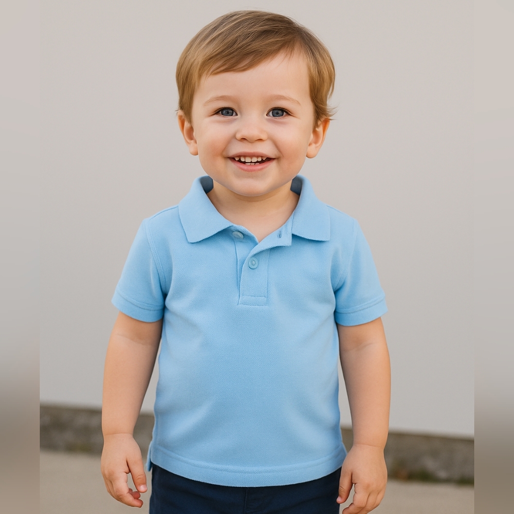 ⭐Bn) IZOD Toddler Boys’ Polo Shirt Size 2T – Light Blue Short Sleeve
